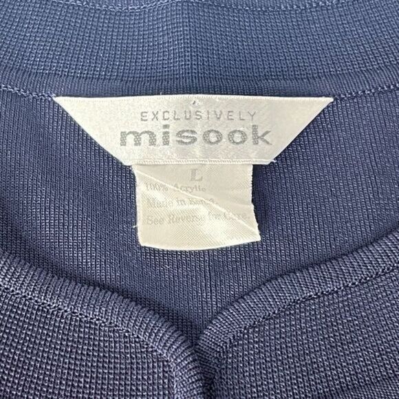 Exclusively MISOOK Vintage Navy Pink Striped Open Front Cardigan‎ Size Large - Picture 4 of 8